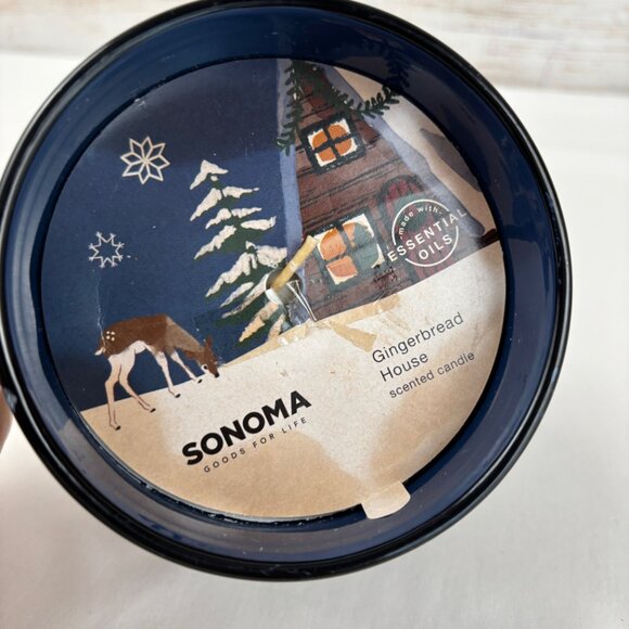Sonoma Gingerbread House Scented Candle Metal Tin Mug Holiday Mug - Picture 5 of 8